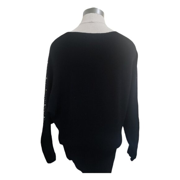 CT1733 On Blue Black and Pearl Studded Long Sleeve Sweater - Picture 5 of 5